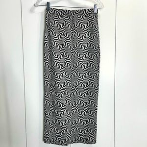 Nasty Gal Black and White Bodycon Pencil Skirt